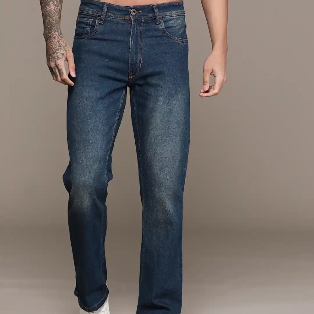Arizona Jean Company Men's Dark Blue Relaxed Jeans